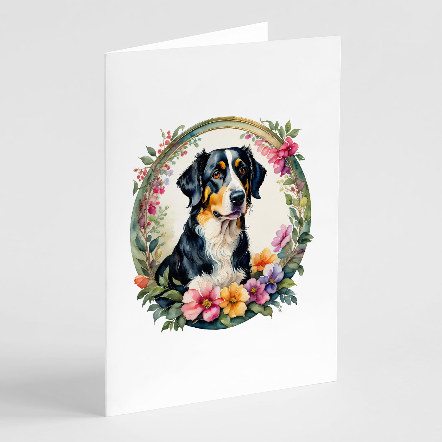 Buy this Appenzeller Sennenhund and Flowers Greeting Cards Pack of 8
