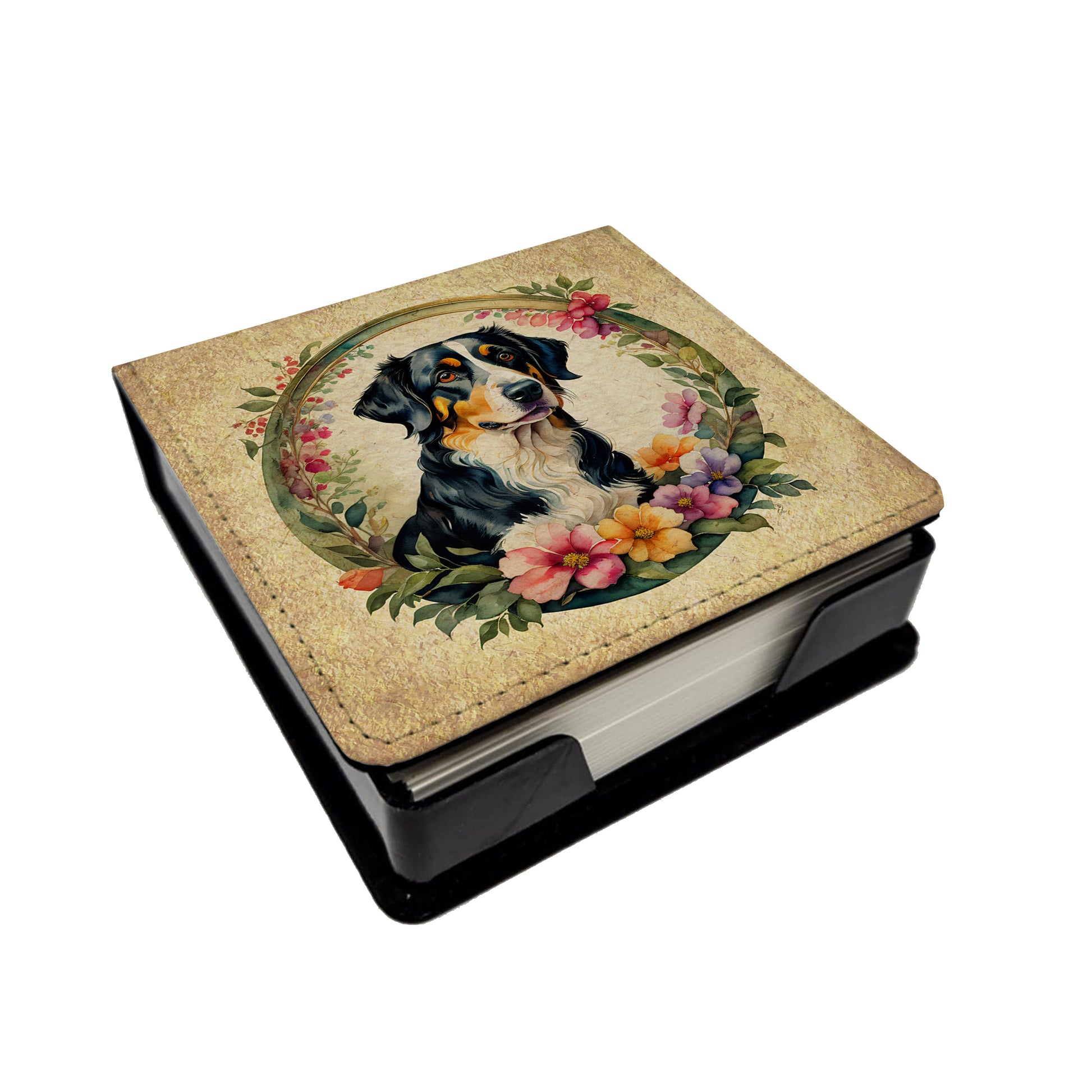 Buy this Appenzeller Sennenhund and Flowers PU Leather Note Paper Holder
