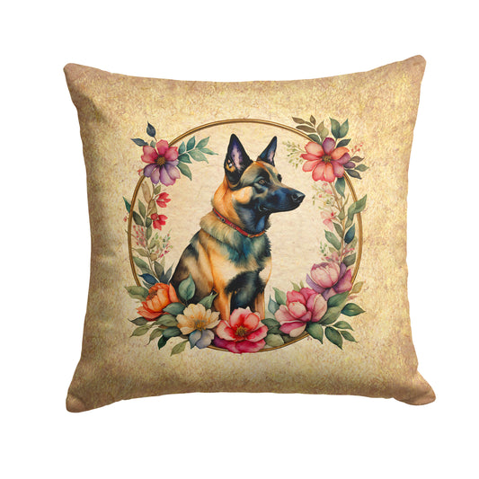 Buy this Belgian Malinois and Flowers Throw Pillow