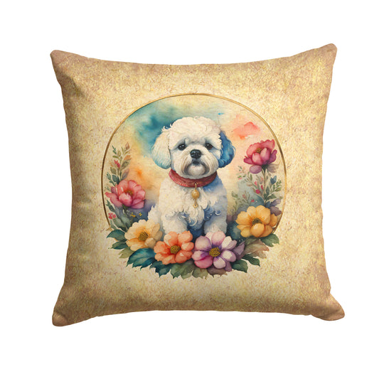 Buy this Bichon Frise and Flowers Throw Pillow