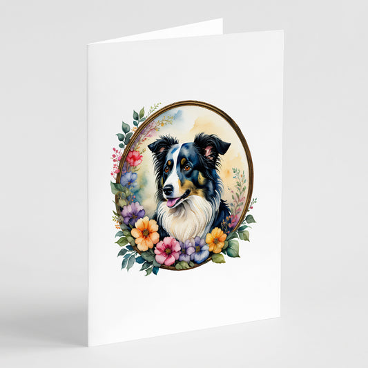 Buy this Border Collie and Flowers Greeting Cards Pack of 8