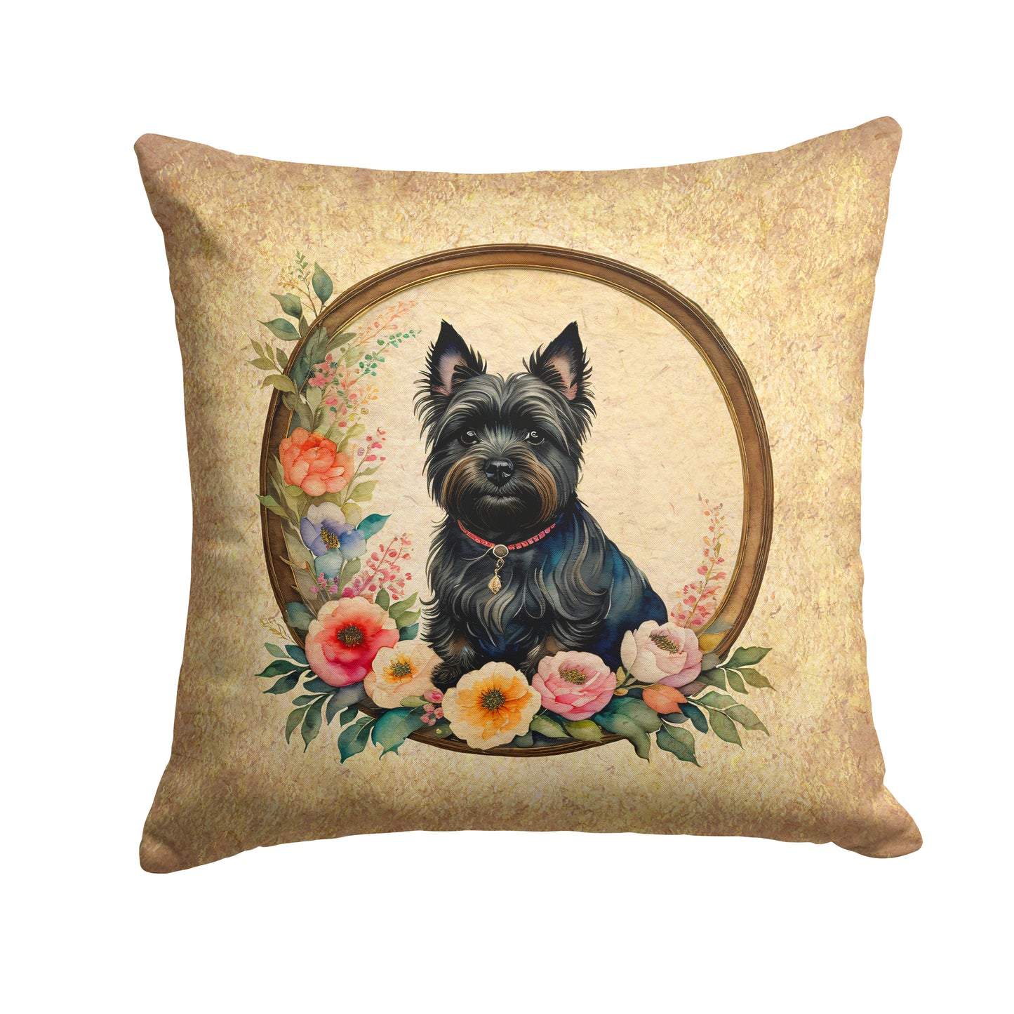 Buy this Cairn Terrier and Flowers Throw Pillow