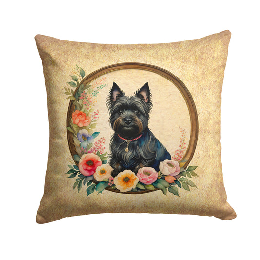 Buy this Cairn Terrier and Flowers Throw Pillow