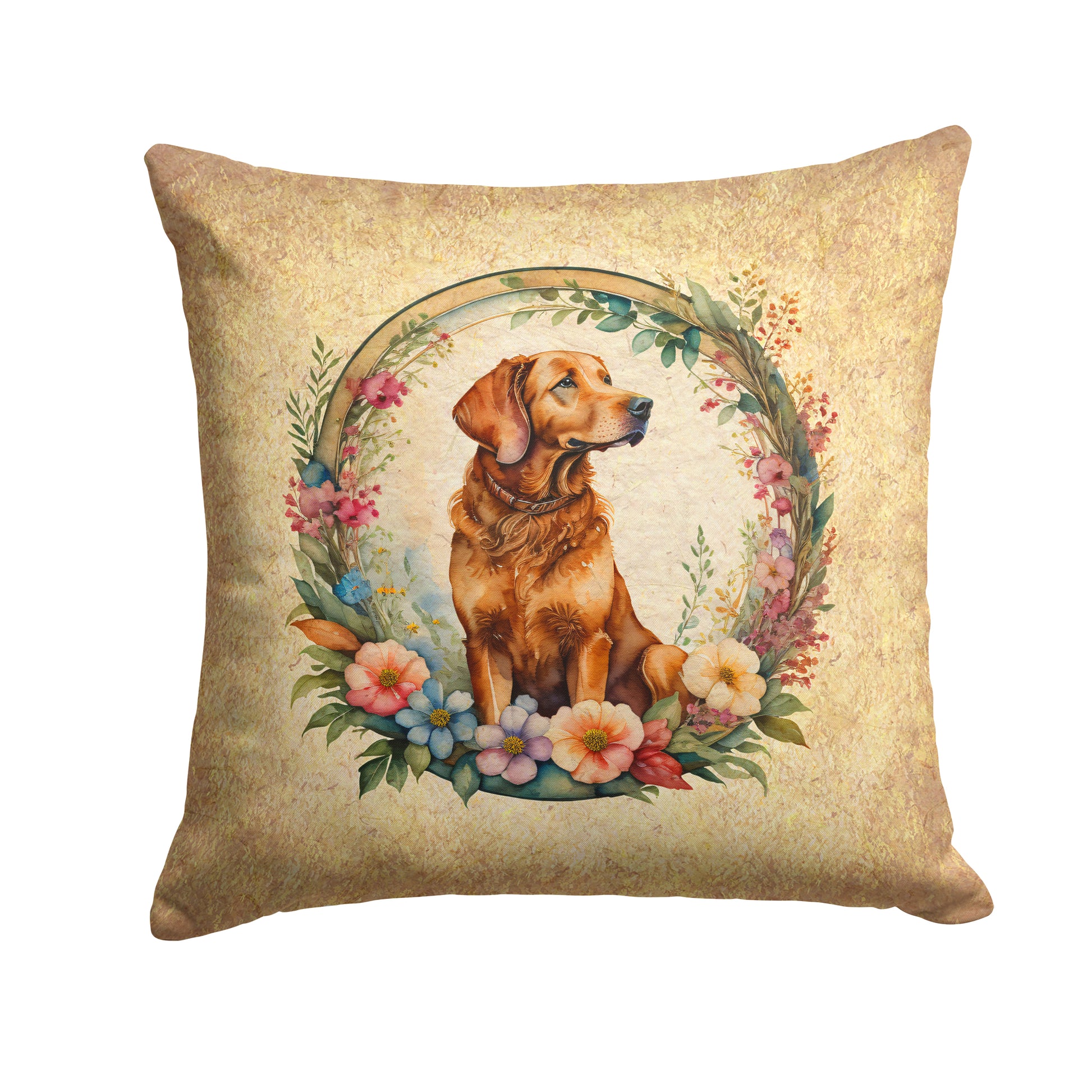 Buy this Chesapeake Bay Retriever and Flowers Throw Pillow