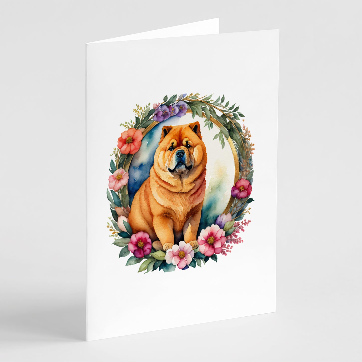 Buy this Chow Chow and Flowers Greeting Cards Pack of 8