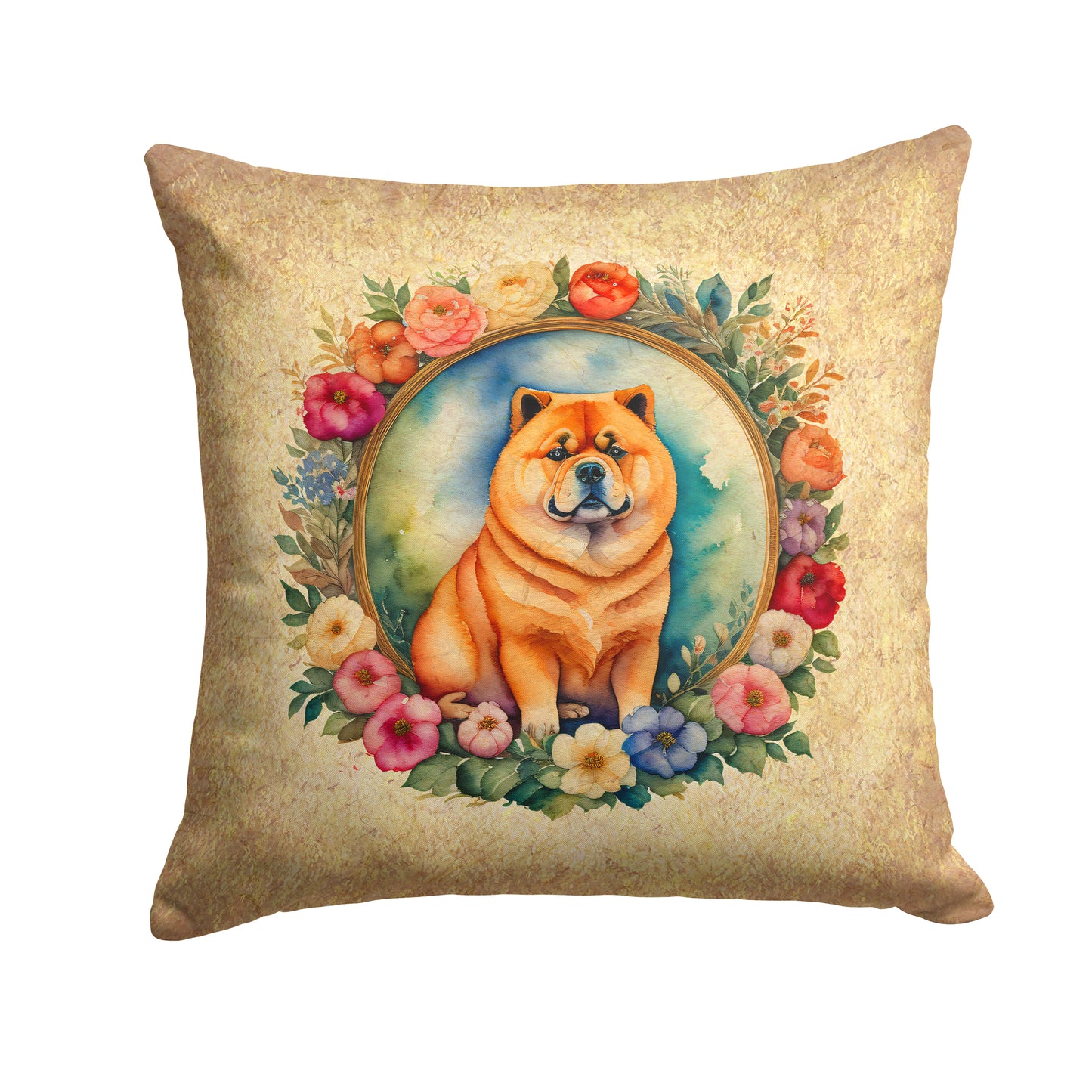 Buy this Chow Chow and Flowers Throw Pillow