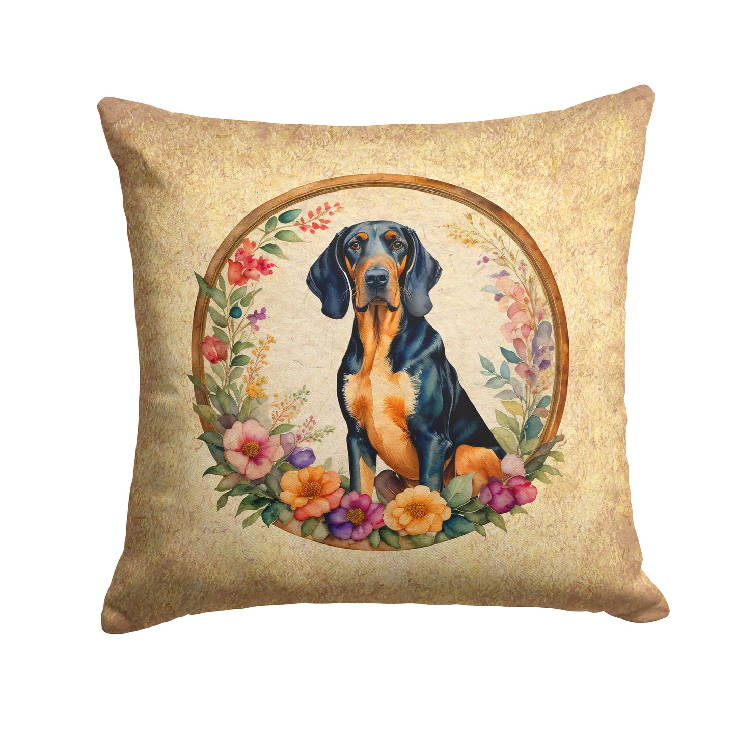 Buy this Coonhound and Flowers Throw Pillow