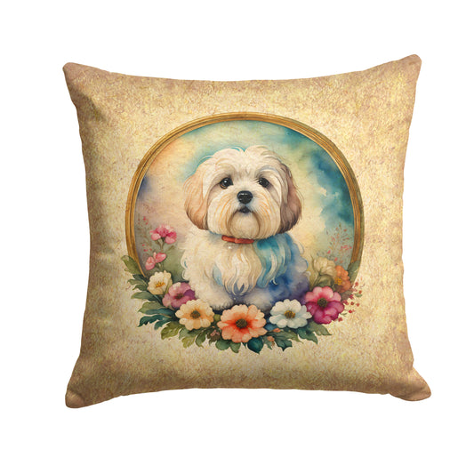 Buy this Coton De Tulear and Flowers Throw Pillow