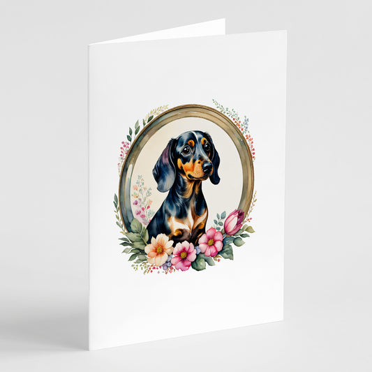 Buy this Dachshund and Flowers Greeting Cards Pack of 8