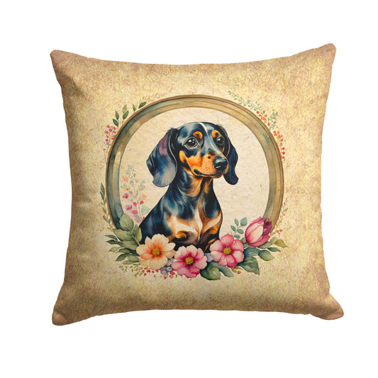 Buy this Dachshund and Flowers Throw Pillow