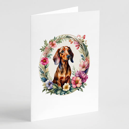 Buy this Dachshund and Flowers Greeting Cards Pack of 8