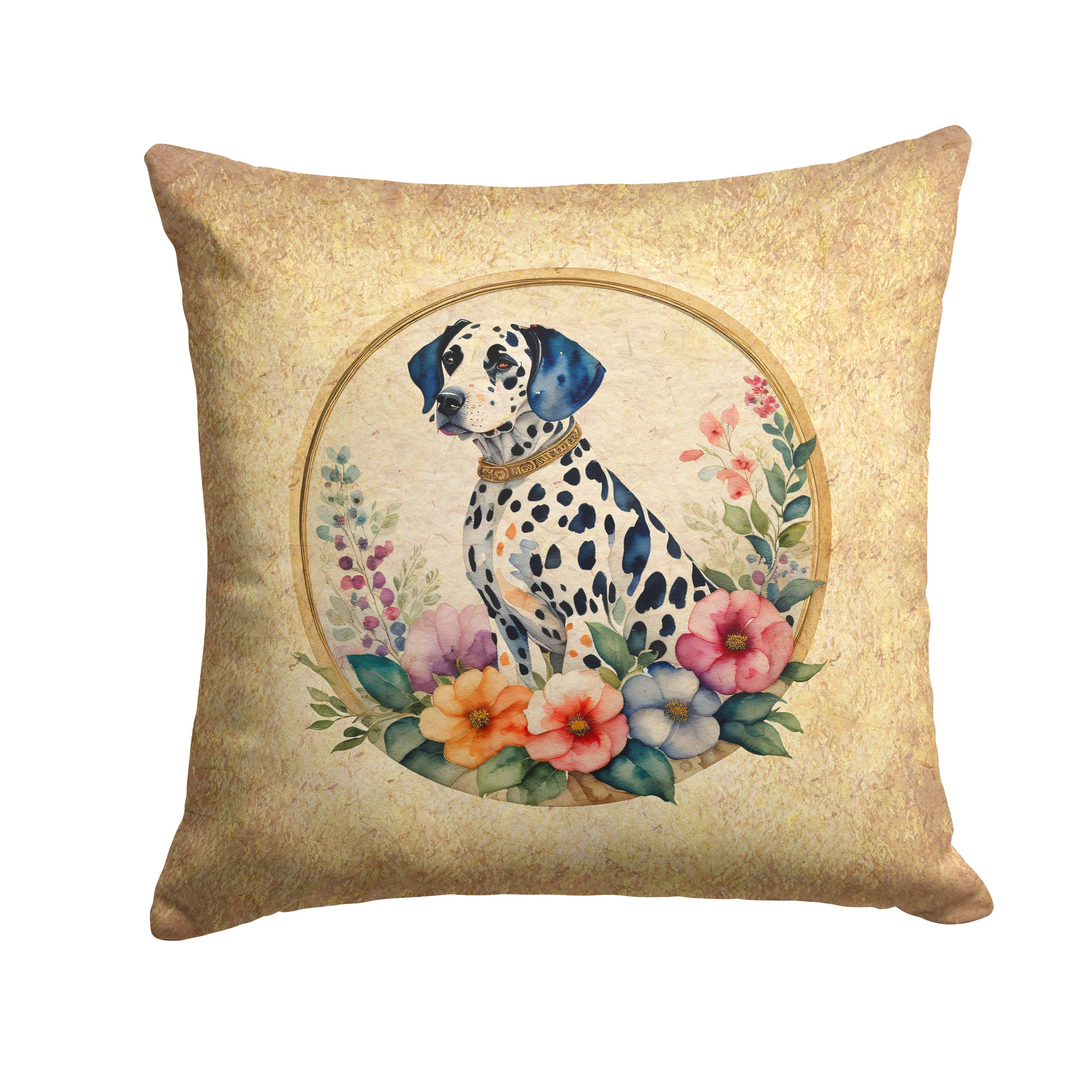 Buy this Dalmatian and Flowers Throw Pillow