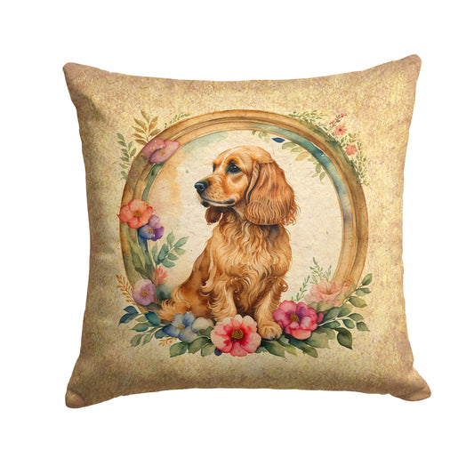 Buy this English Cocker Spaniel and Flowers Throw Pillow