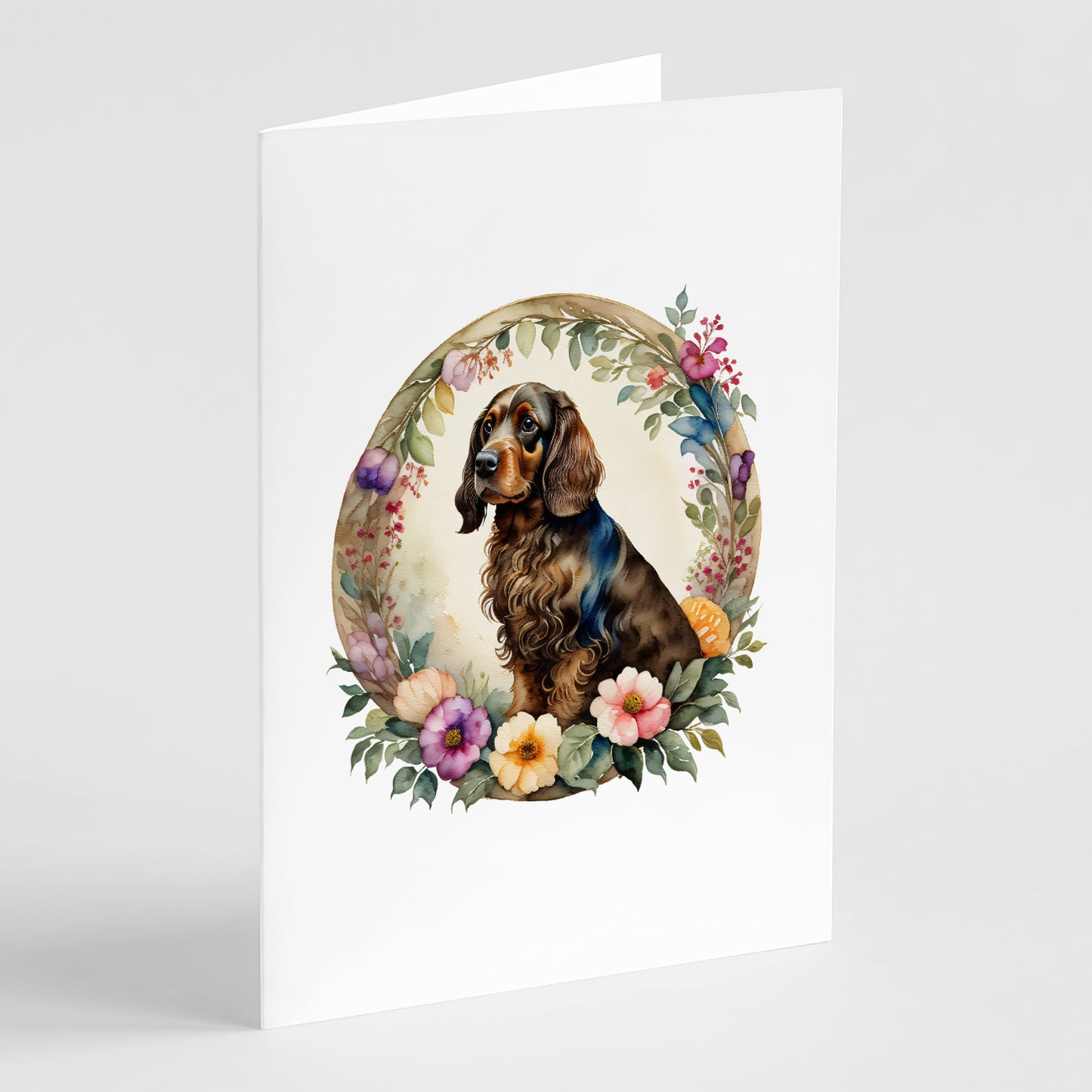 Buy this Field Spaniel and Flowers Greeting Cards Pack of 8