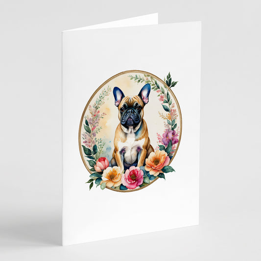 Buy this Fawn  French Bulldog and Flowers Greeting Cards Pack of 8