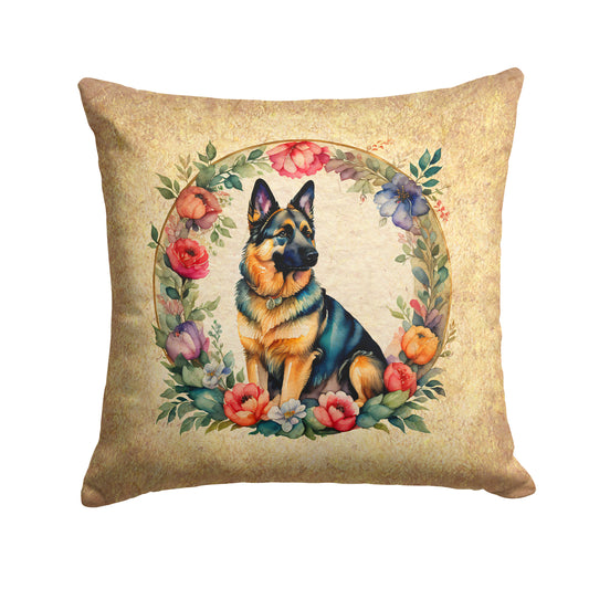 Buy this German Shepherd and Flowers Throw Pillow