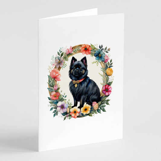 Buy this German Spitz and Flowers Greeting Cards Pack of 8
