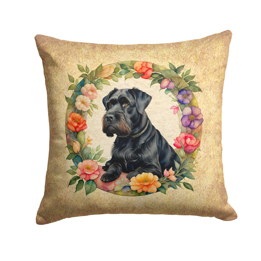 Buy this Giant Schnauzer and Flowers Throw Pillow