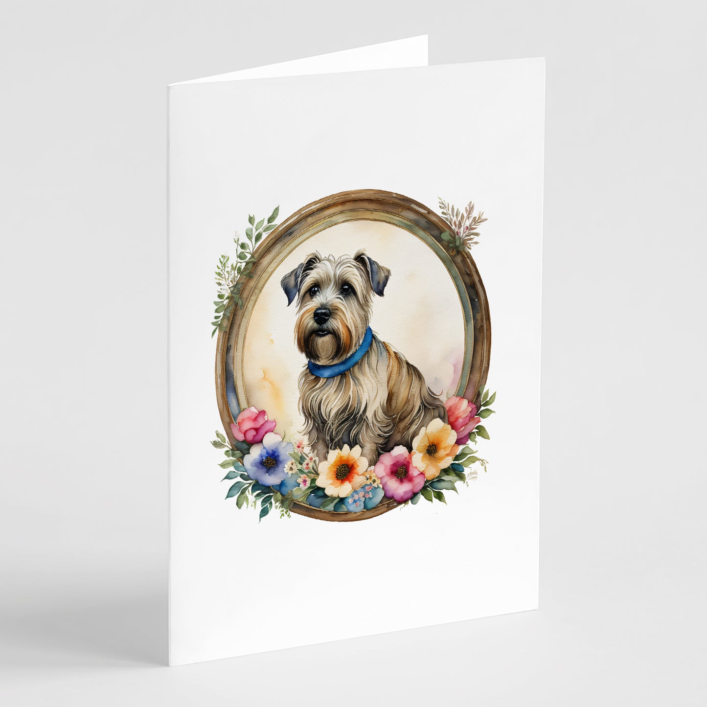 Buy this Glen of Imaal Terrier and Flowers Greeting Cards Pack of 8