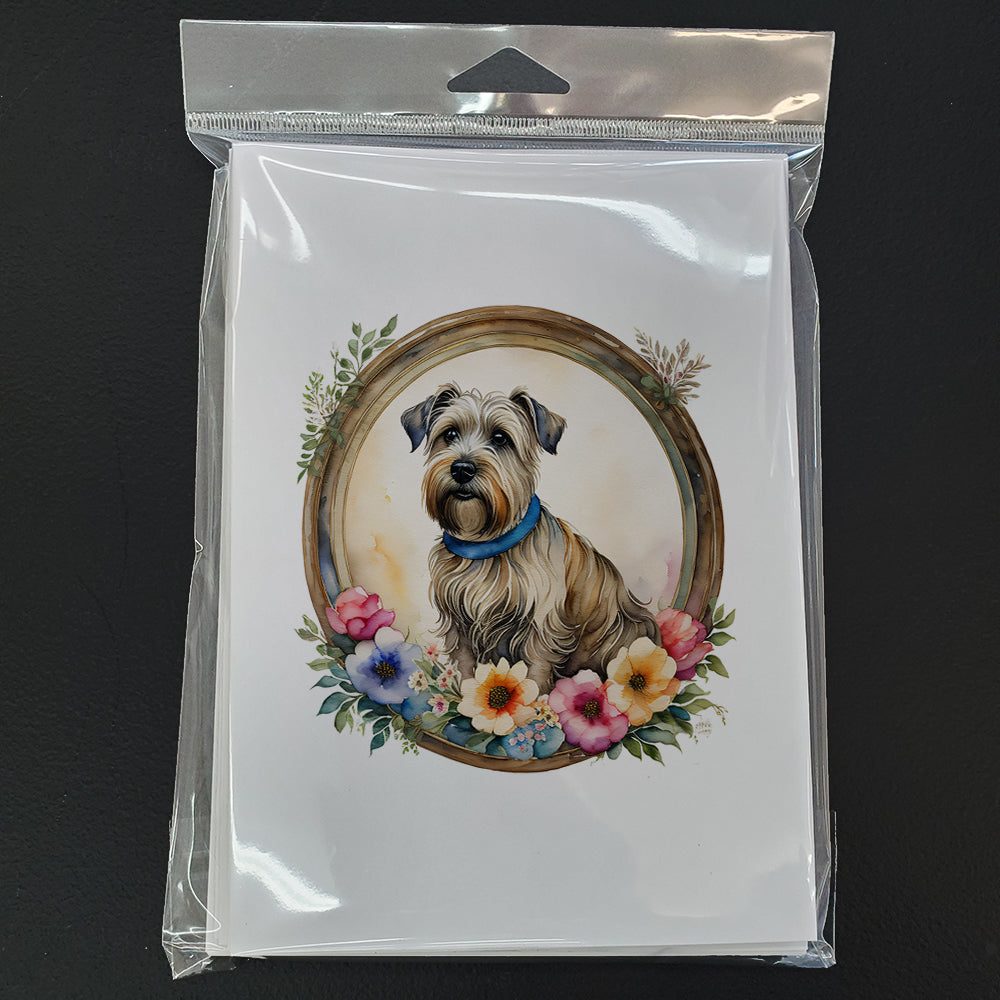 Glen of Imaal Terrier and Flowers Greeting Cards Pack of 8