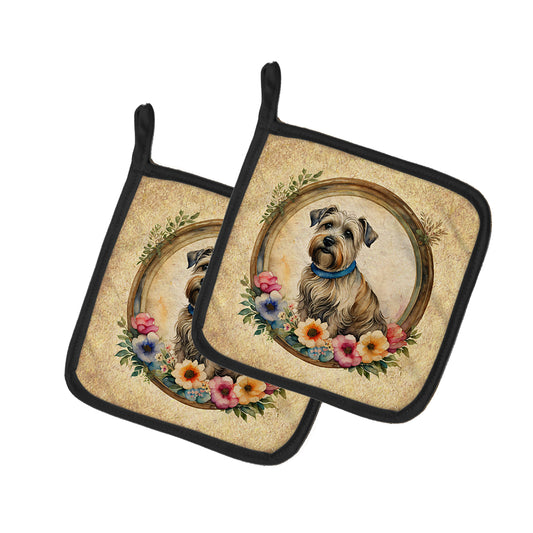 Buy this Glen of Imaal Terrier and Flowers Pair of Pot Holders