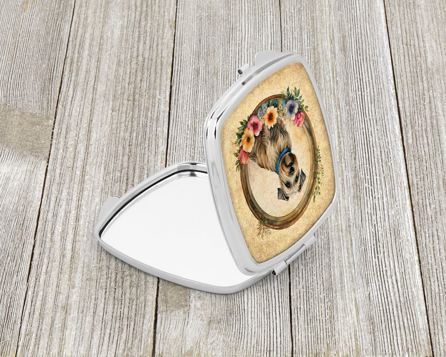 Glen of Imaal Terrier and Flowers Compact Mirror