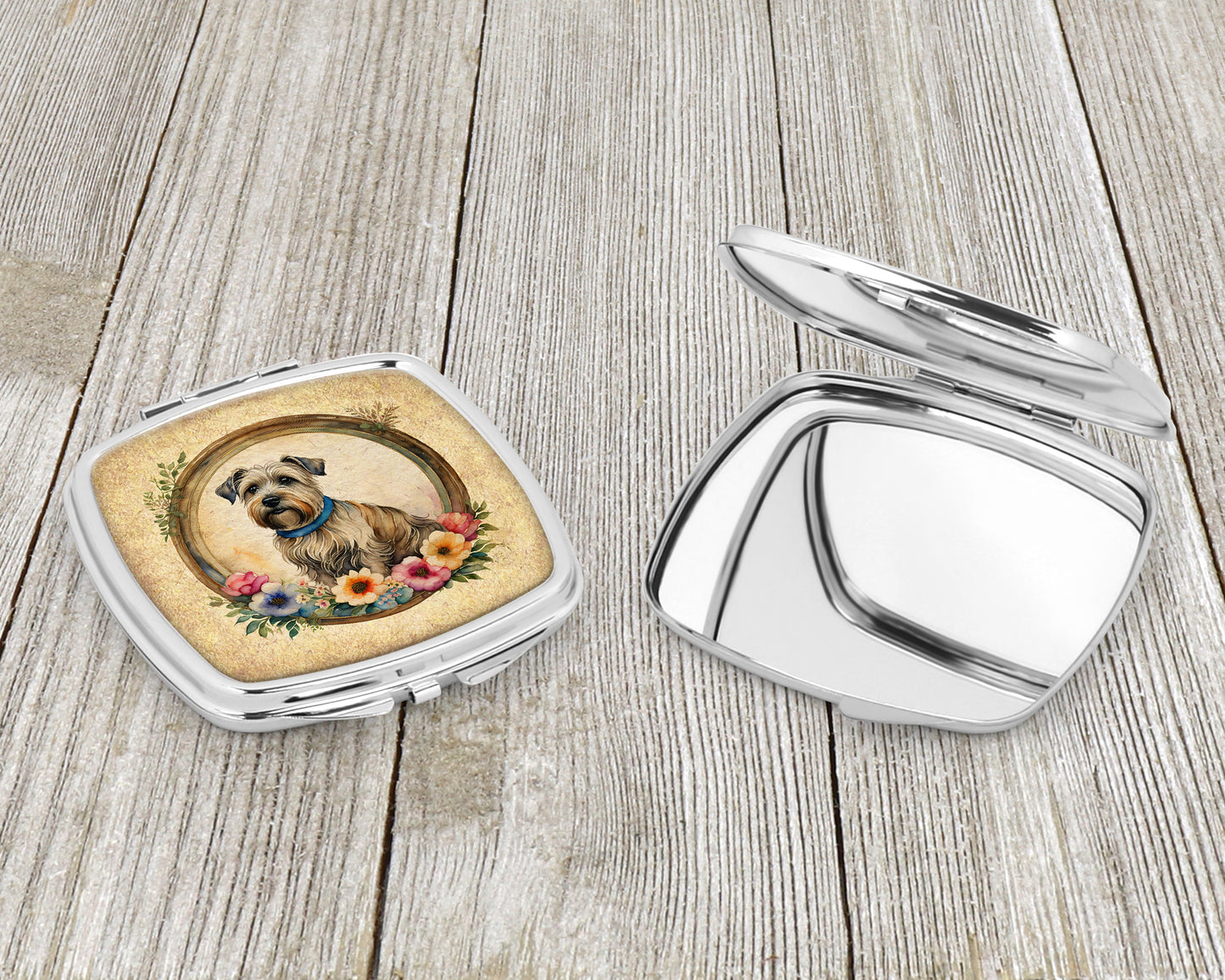 Glen of Imaal Terrier and Flowers Compact Mirror
