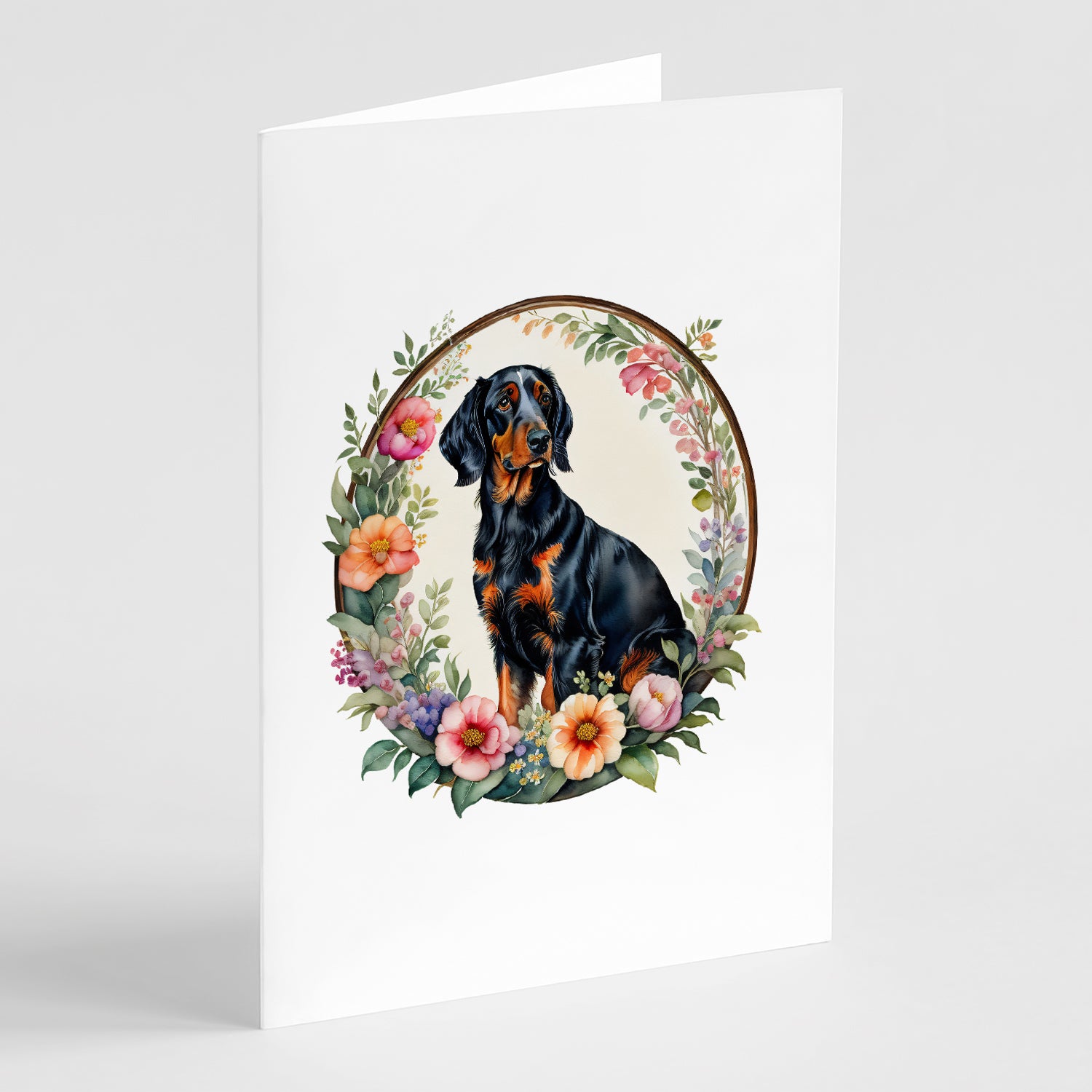 Buy this Gordon Setter and Flowers Greeting Cards Pack of 8