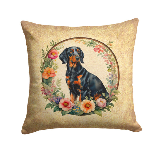 Buy this Gordon Setter and Flowers Throw Pillow