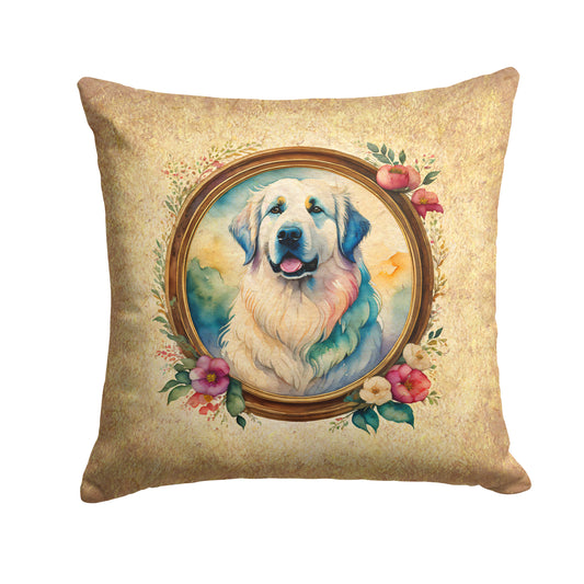 Buy this Great Pyrenees and Flowers Throw Pillow