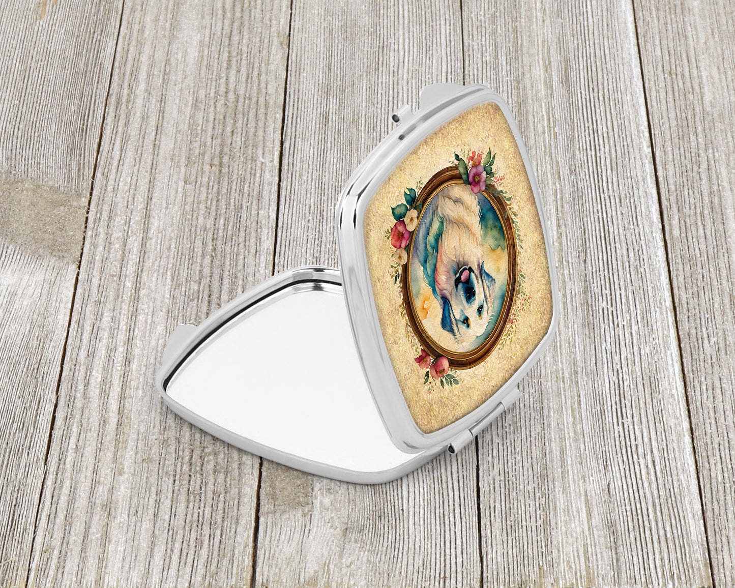 Great Pyrenees and Flowers Compact Mirror