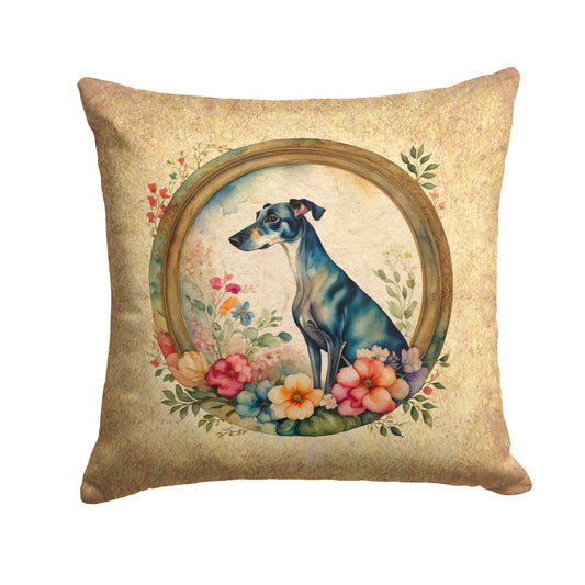 Buy this Greyhound and Flowers Throw Pillow