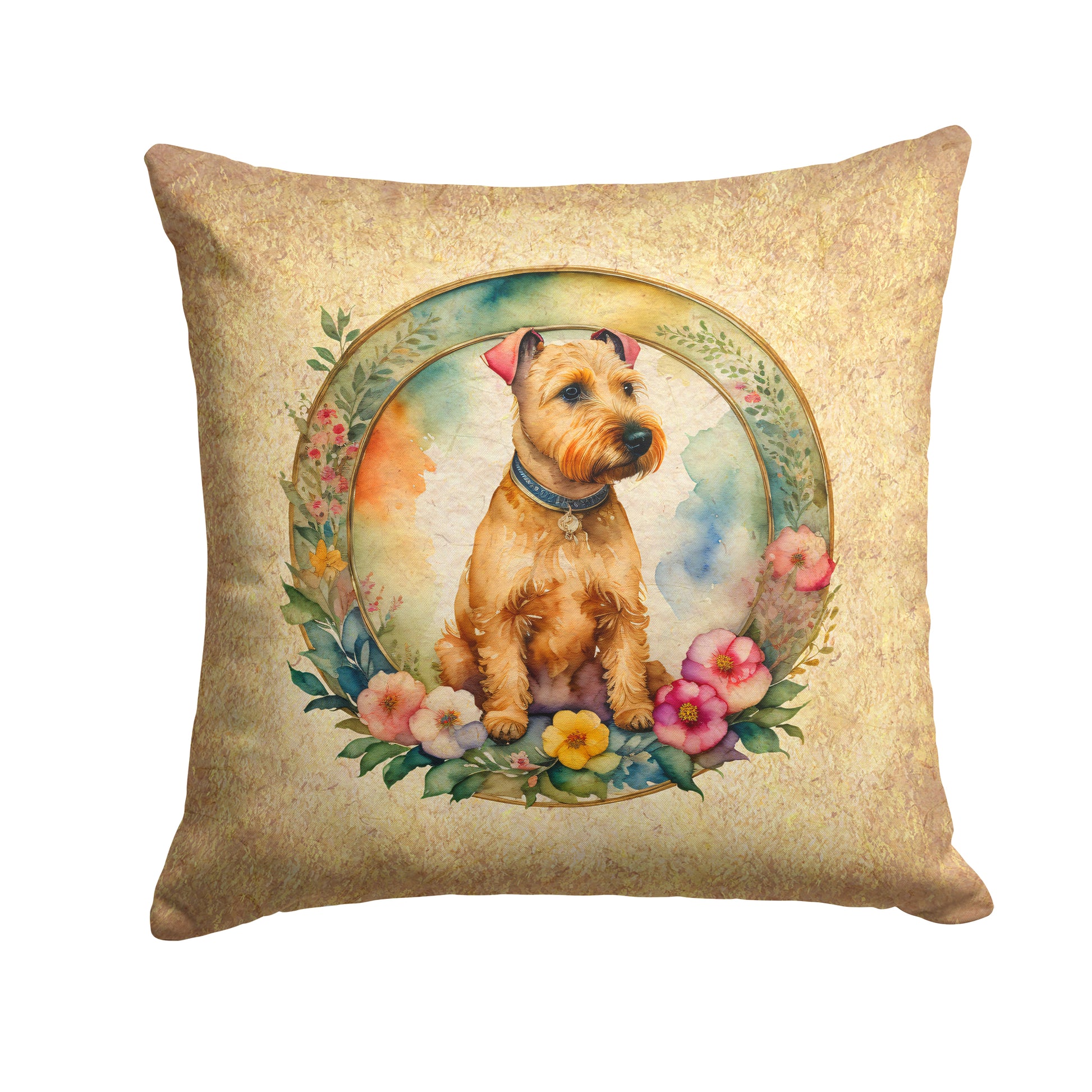 Buy this Lakeland Terrier and Flowers Throw Pillow