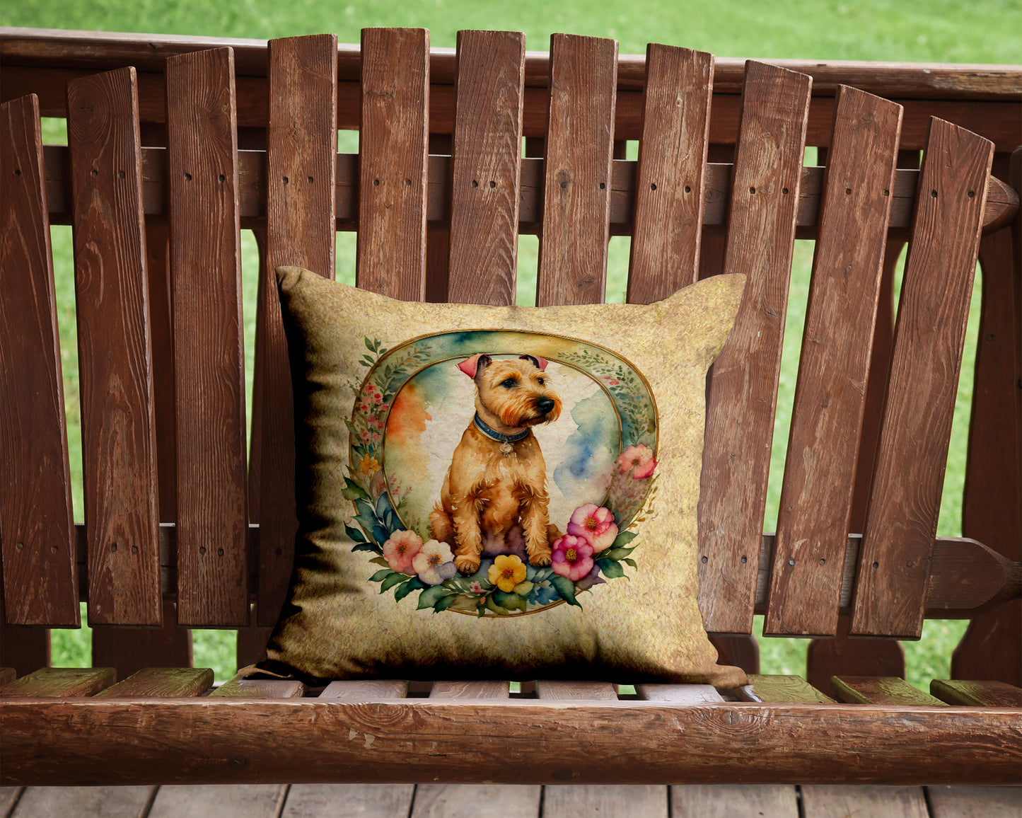 Lakeland Terrier and Flowers Throw Pillow