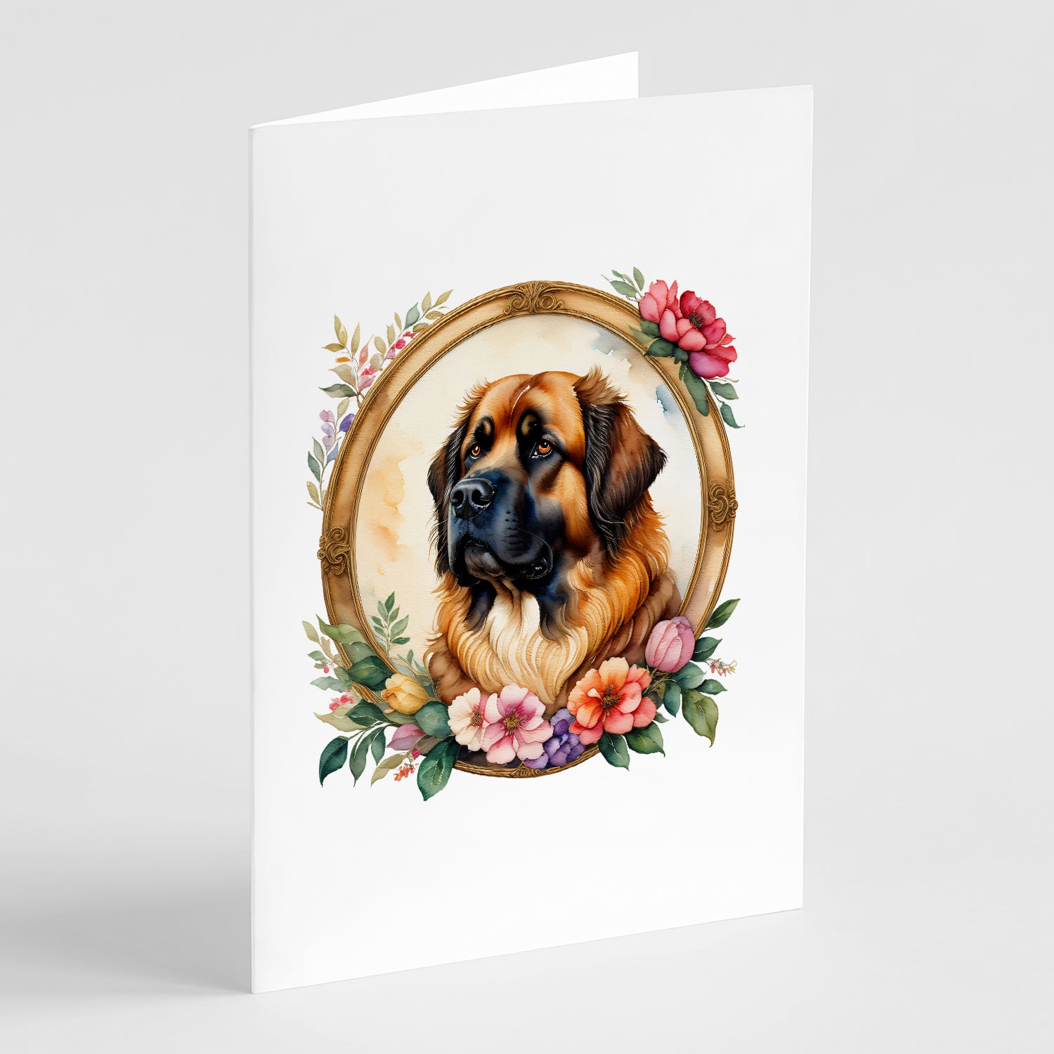 Buy this Leonberger and Flowers Greeting Cards Pack of 8