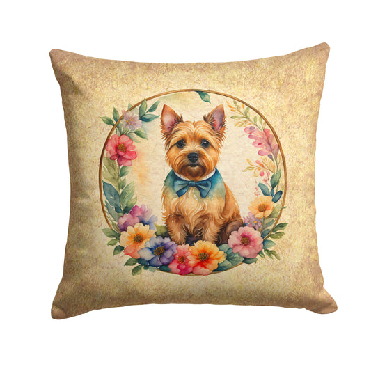 Buy this Norwich Terrier and Flowers Throw Pillow