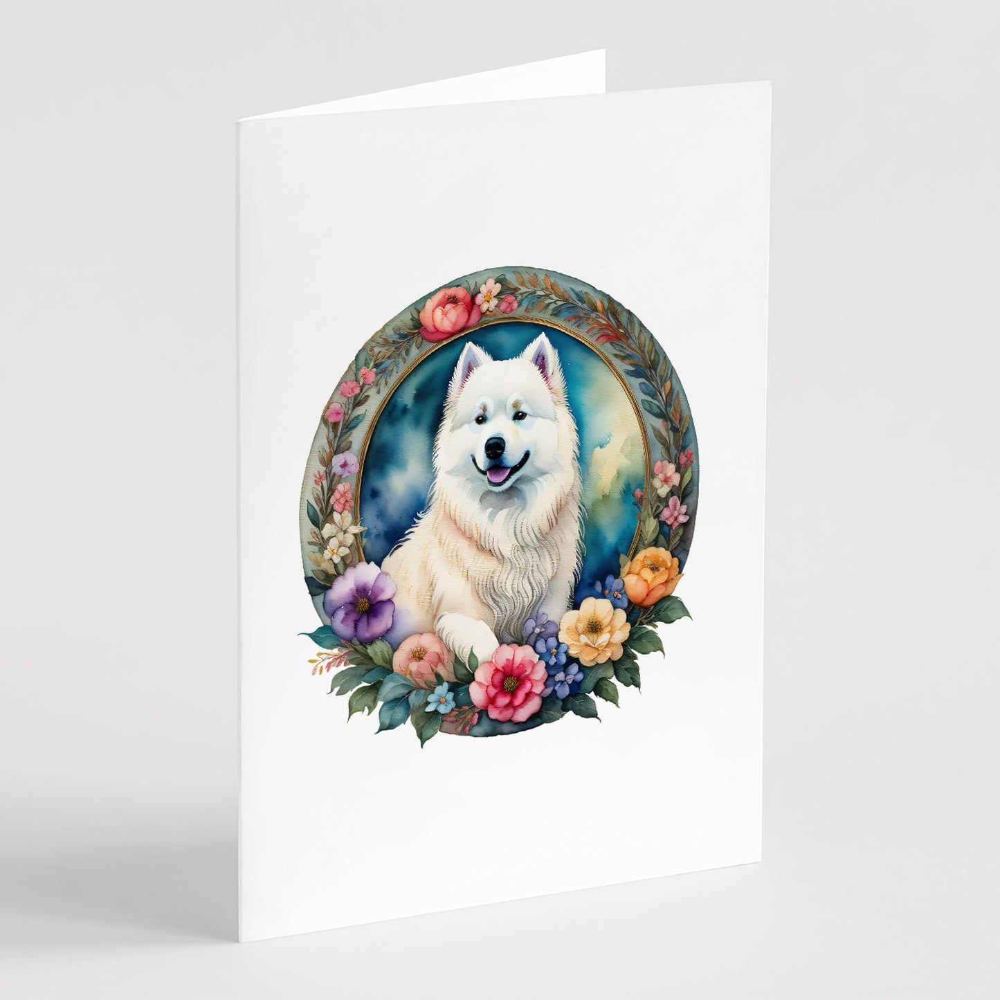 Buy this Samoyed and Flowers Greeting Cards Pack of 8