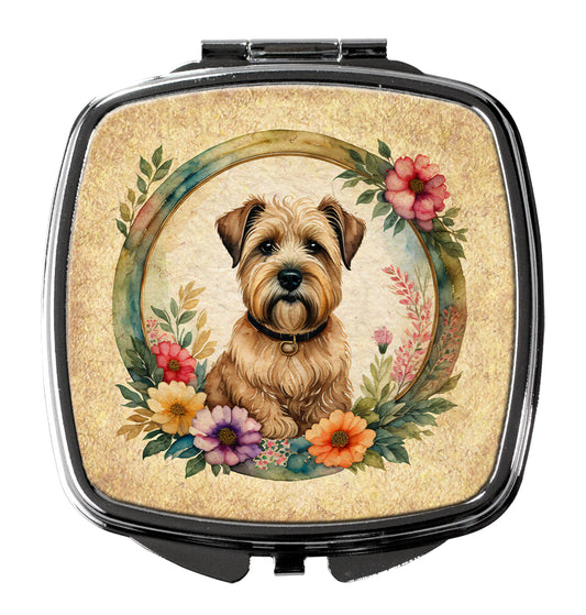 Buy this Wheaten Terrier and Flowers Compact Mirror