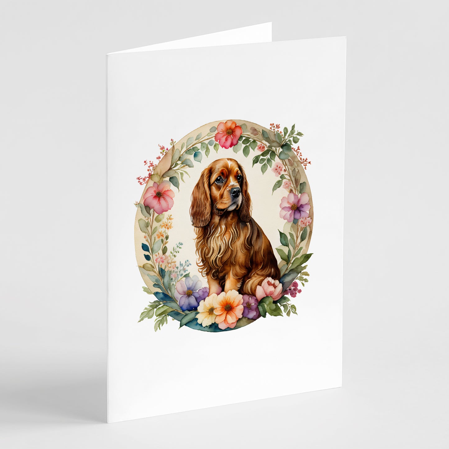 Buy this Sussex Spaniel and Flowers Greeting Cards Pack of 8