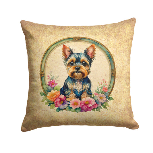 Buy this Yorkshire Terrier and Flowers Throw Pillow