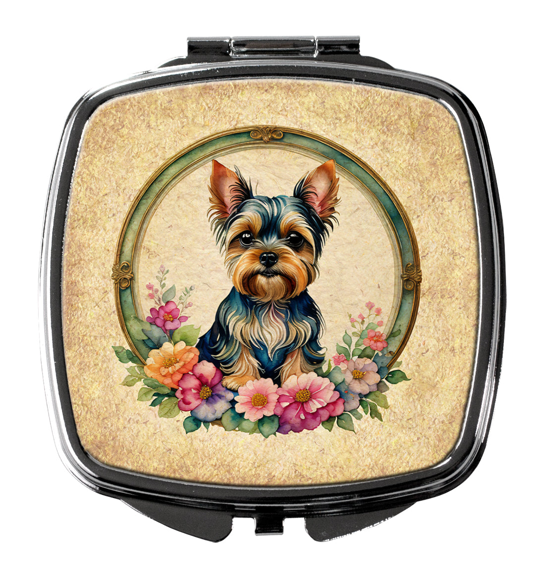 Buy this Yorkshire Terrier and Flowers Compact Mirror