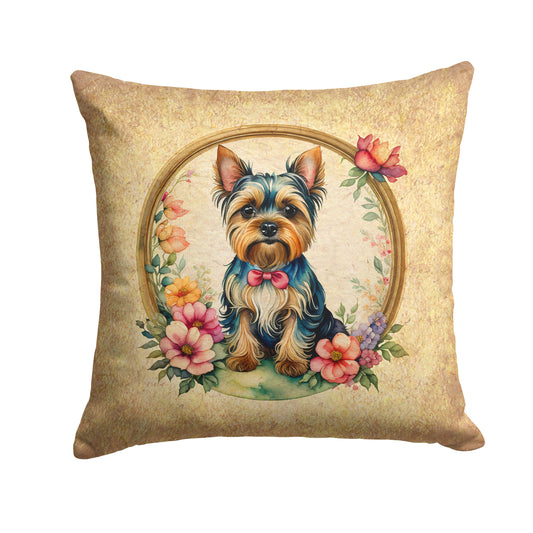 Buy this Yorkshire Terrier and Flowers Throw Pillow