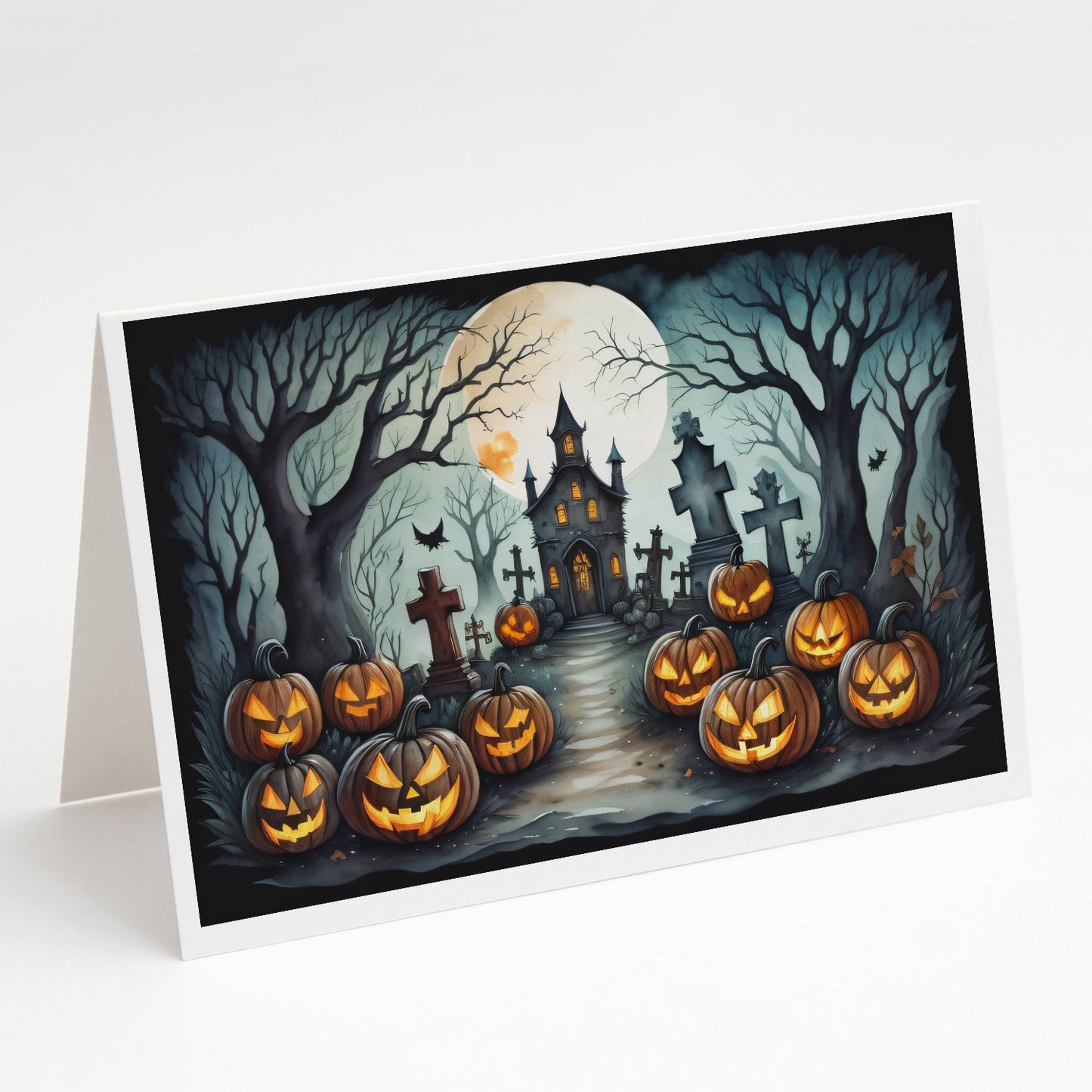 Buy this Graveyard Spooky Halloween Greeting Cards Pack of 8