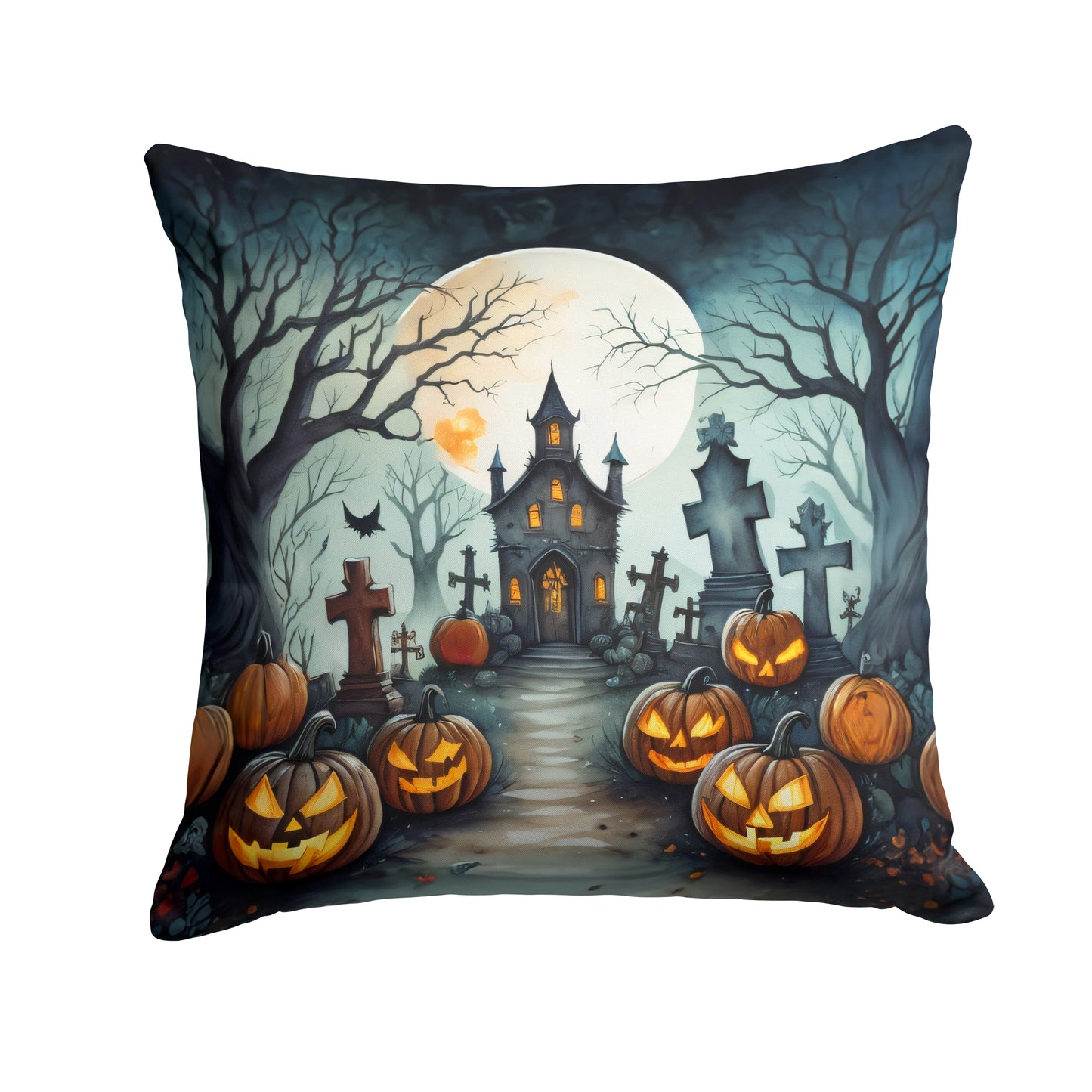 Buy this Graveyard Spooky Halloween Throw Pillow