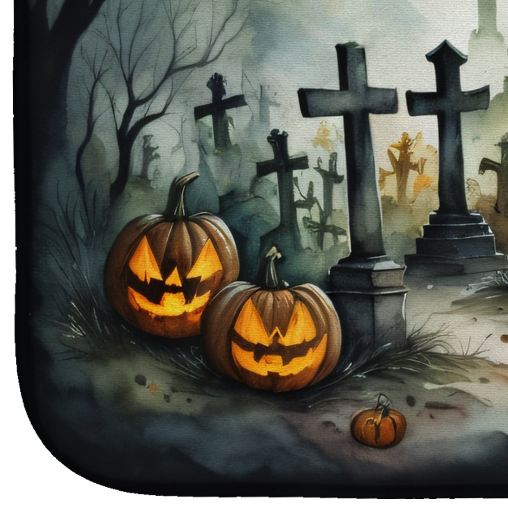 Graveyard Spooky Halloween Dish Drying Mat