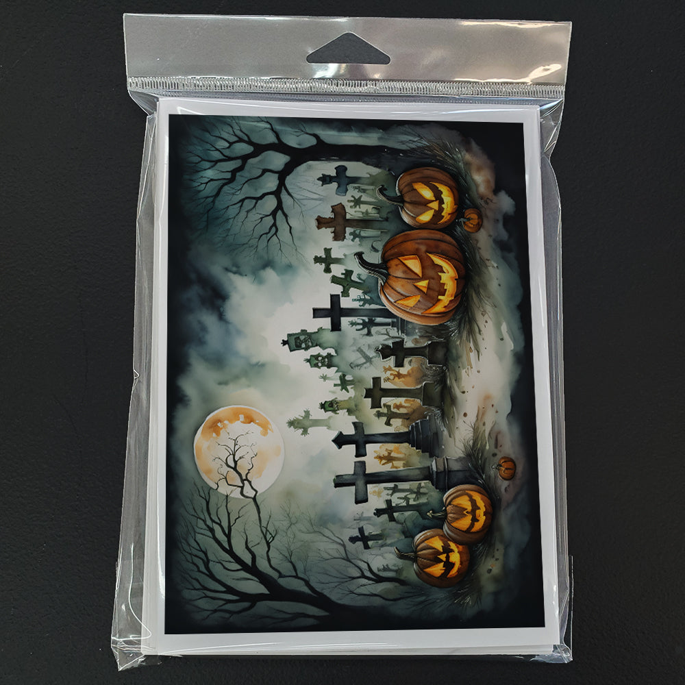 Graveyard Spooky Halloween Greeting Cards Pack of 8