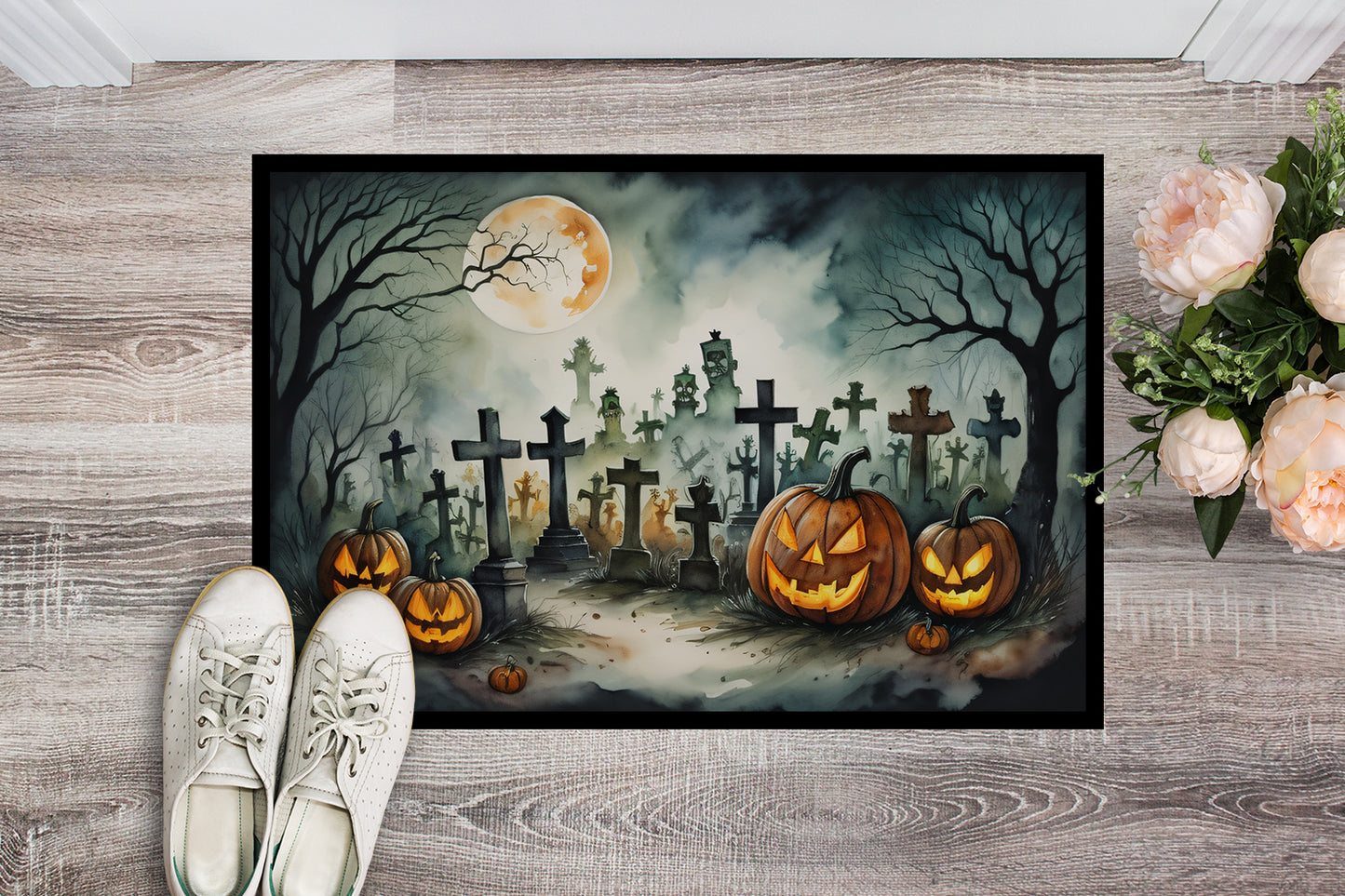 Graveyard Spooky Halloween Doormat