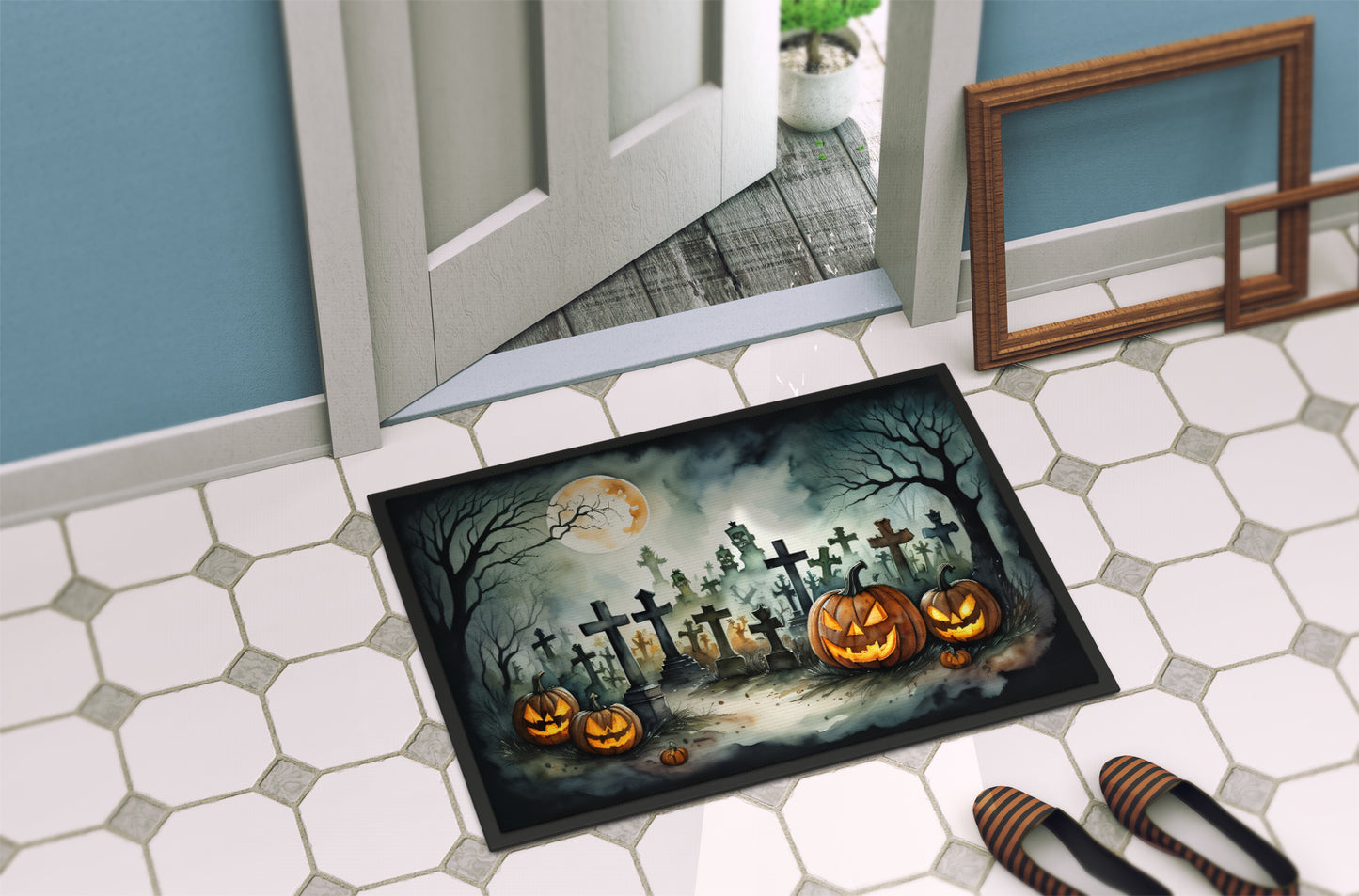 Graveyard Spooky Halloween Doormat