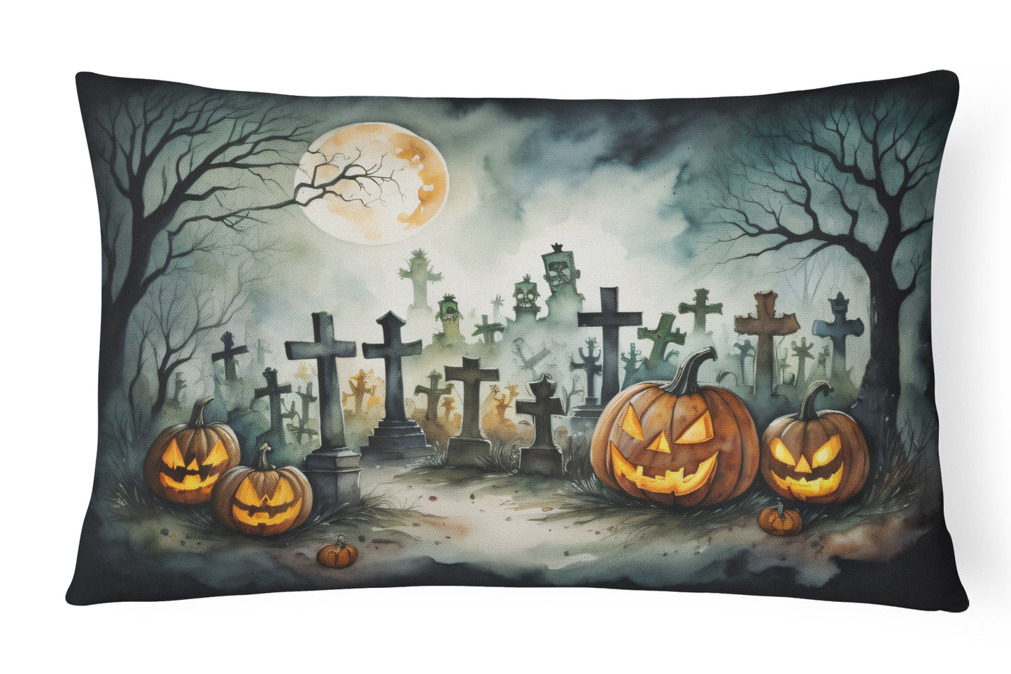 Buy this Graveyard Spooky Halloween Throw Pillow