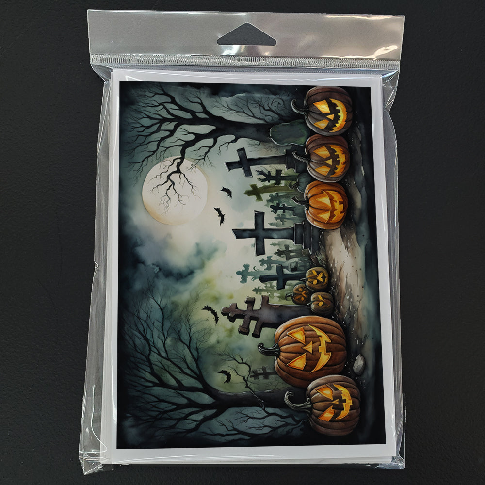 Graveyard Spooky Halloween Greeting Cards Pack of 8